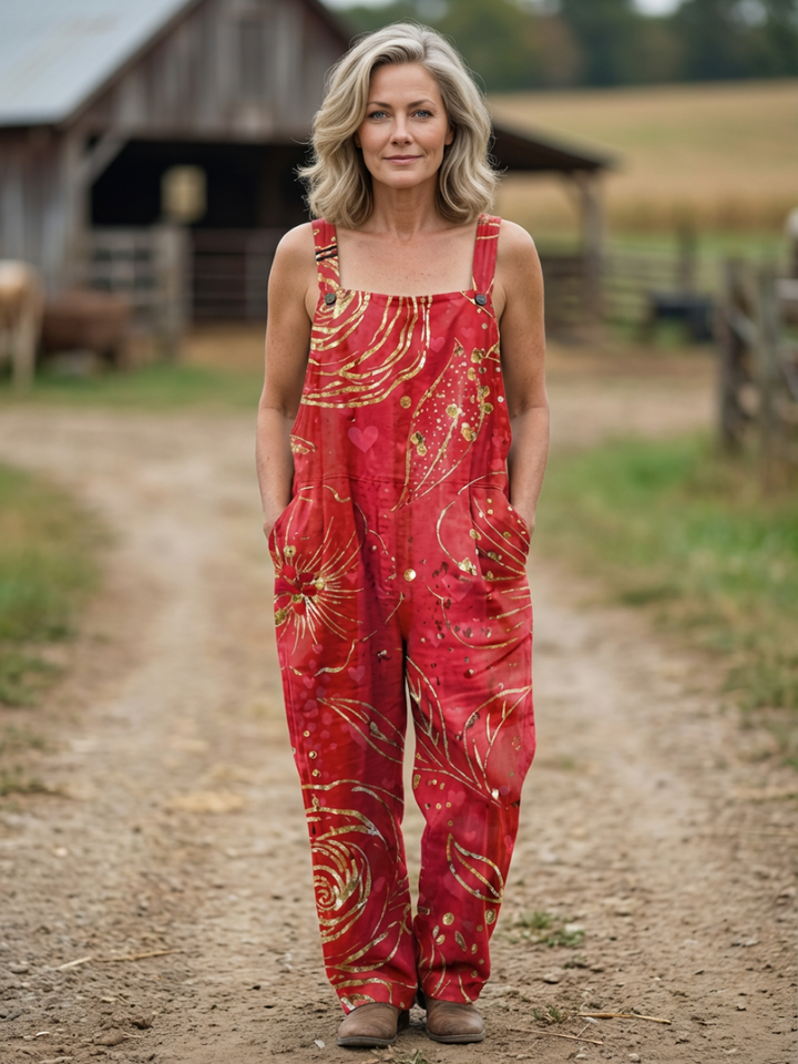 Beatrice | Relaxed Full-Length Jumpsuit in Red