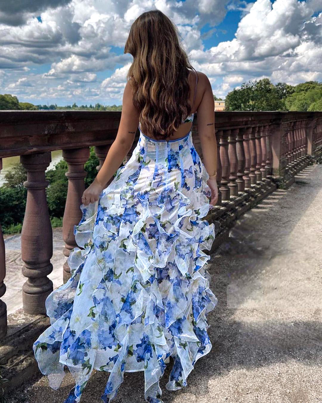 Isra | Ruffled Floral Dress