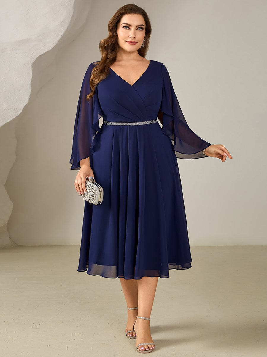 ever WYNN|Plus Size V-Neck Chiffon Wedding Guest Dress