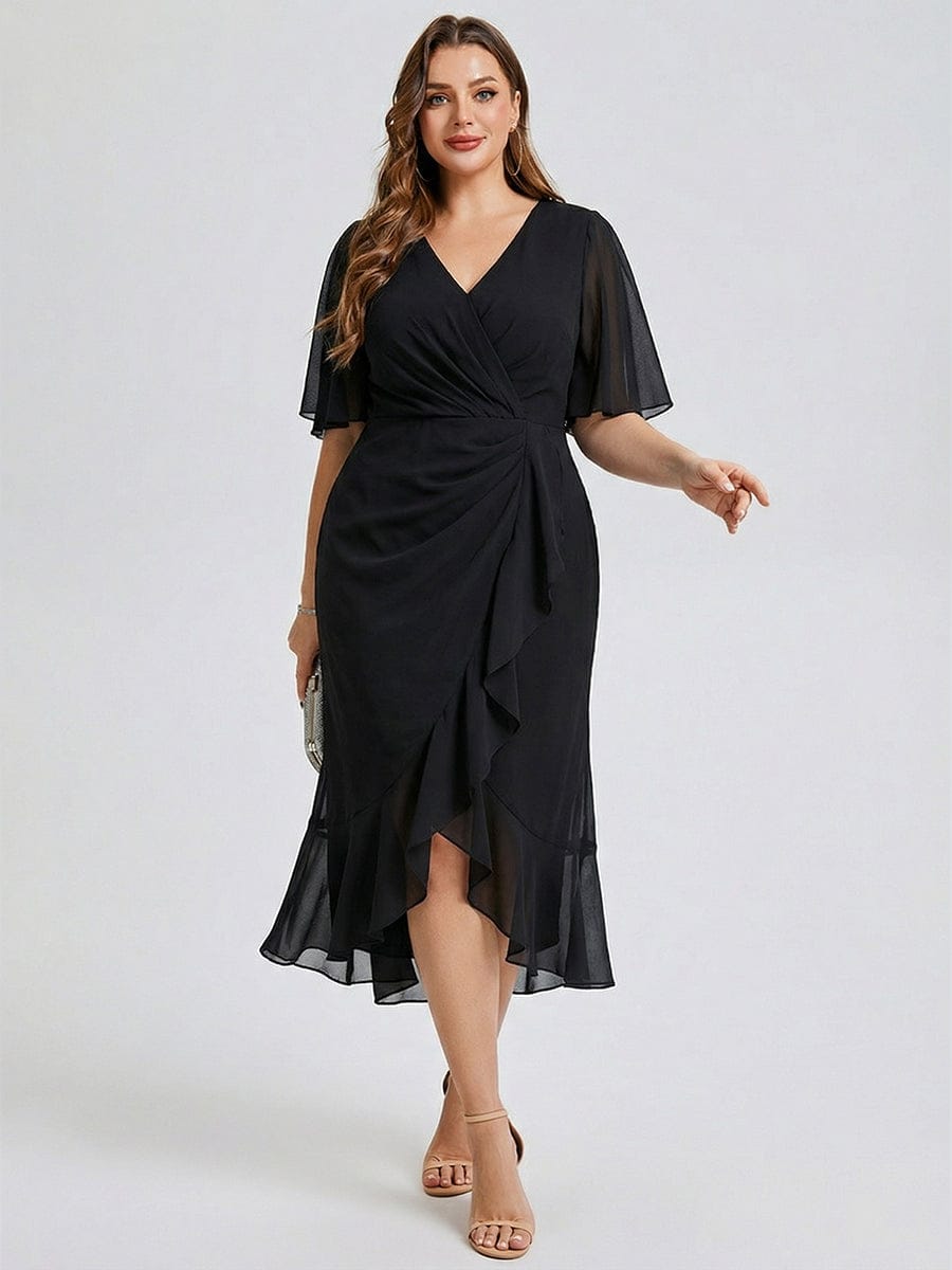 pretty FLORENCIA|Plus Size Floral Chiffon Wedding Guest Dress