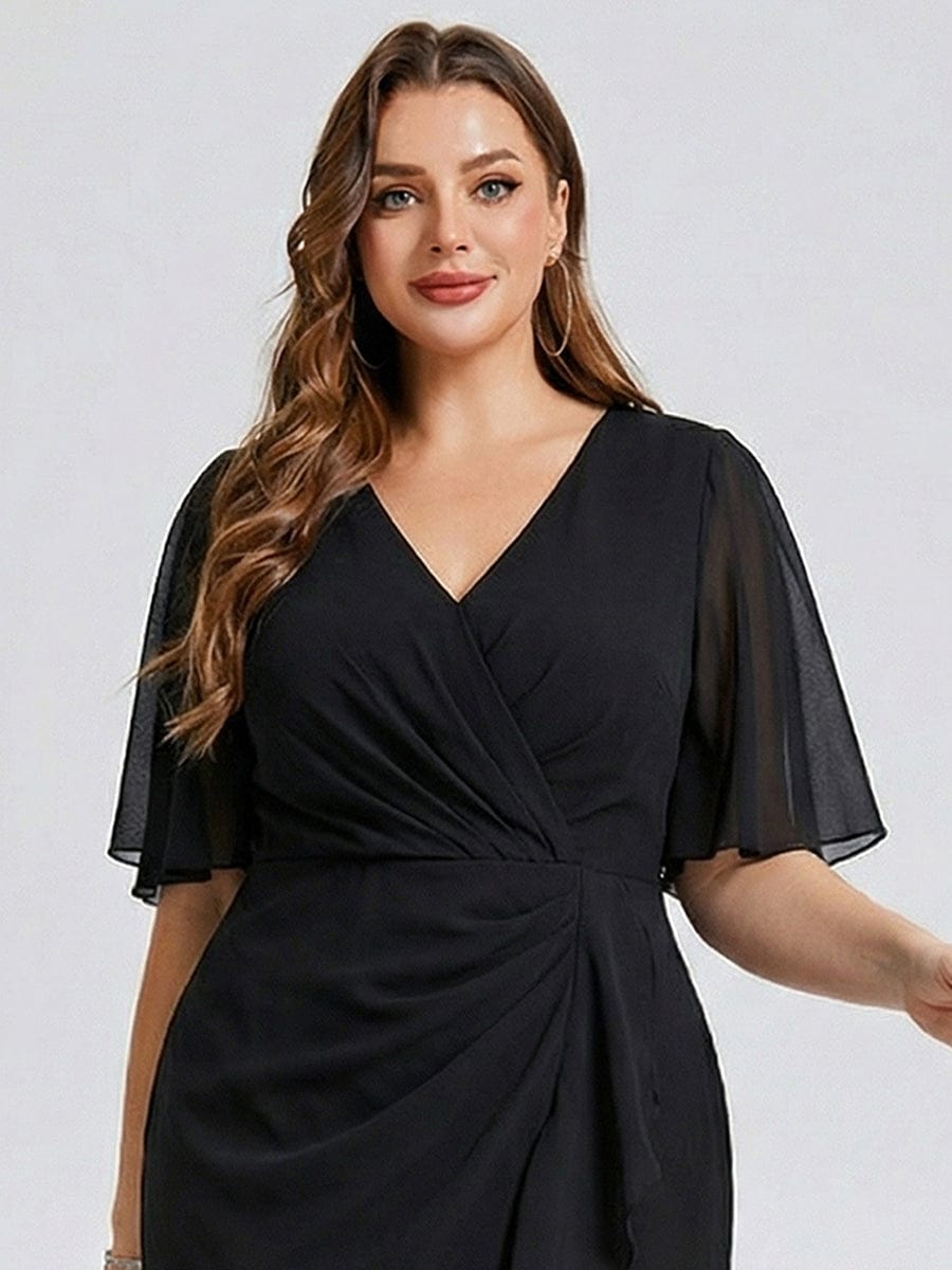 pretty FLORENCIA|Plus Size Floral Chiffon Wedding Guest Dress