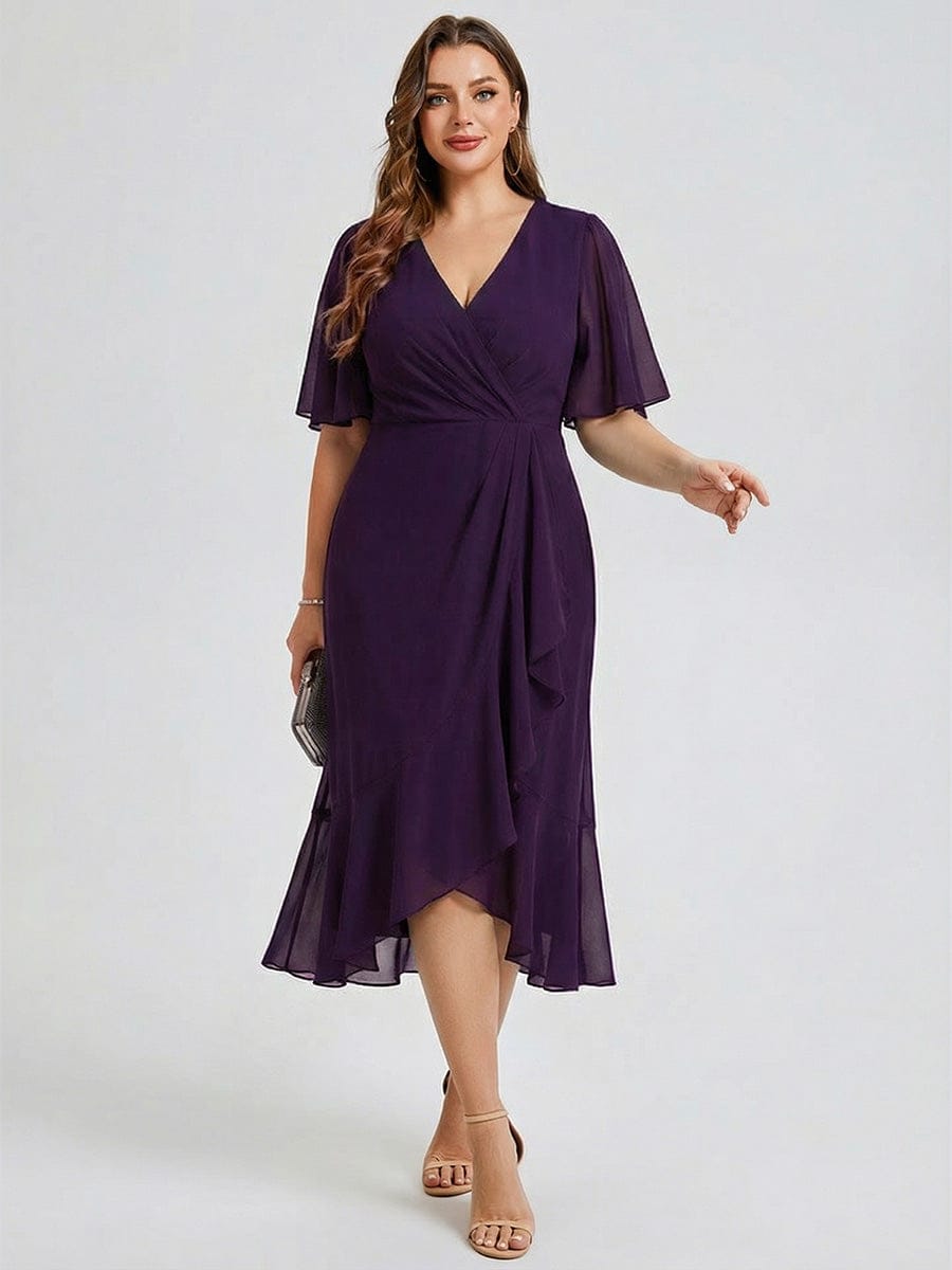 pretty FLORENCIA|Plus Size Floral Chiffon Wedding Guest Dress