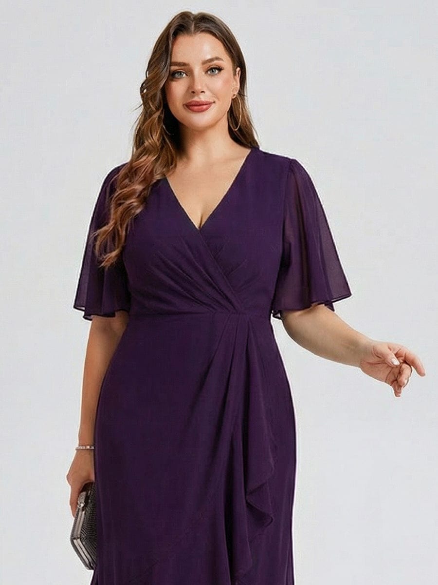 pretty FLORENCIA|Plus Size Floral Chiffon Wedding Guest Dress