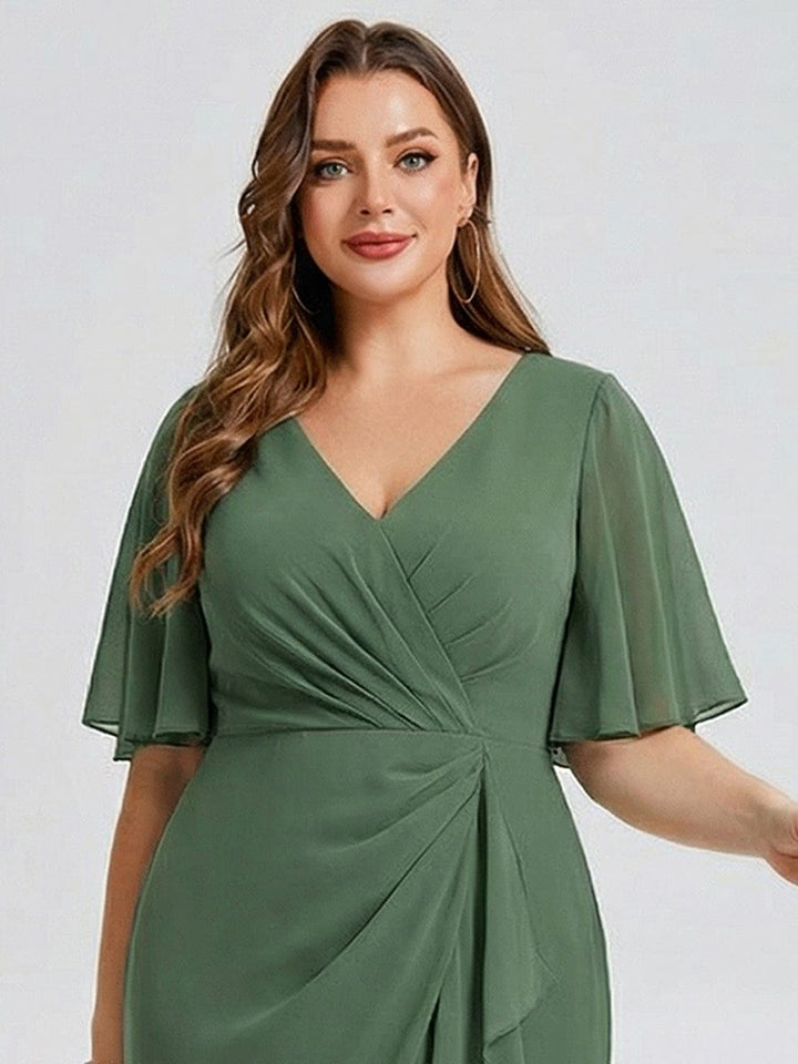 pretty FLORENCIA|Plus Size Floral Chiffon Wedding Guest Dress