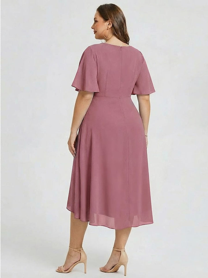 pretty FLORENCIA|Plus Size Floral Chiffon Wedding Guest Dress