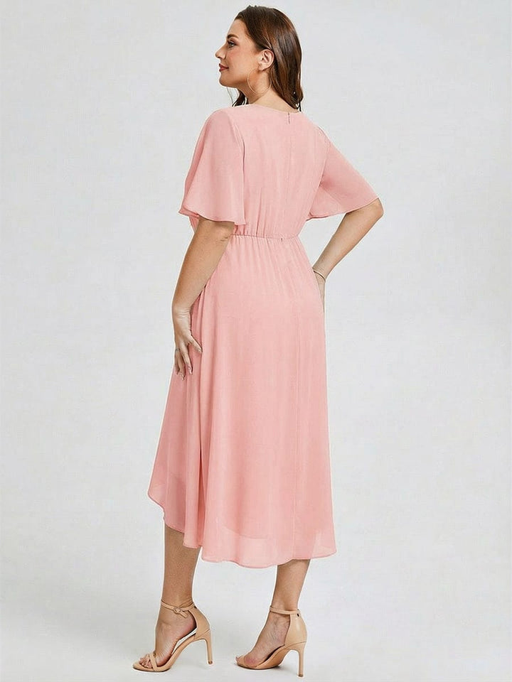 pretty FLORENCIA|Plus Size Floral Chiffon Wedding Guest Dress