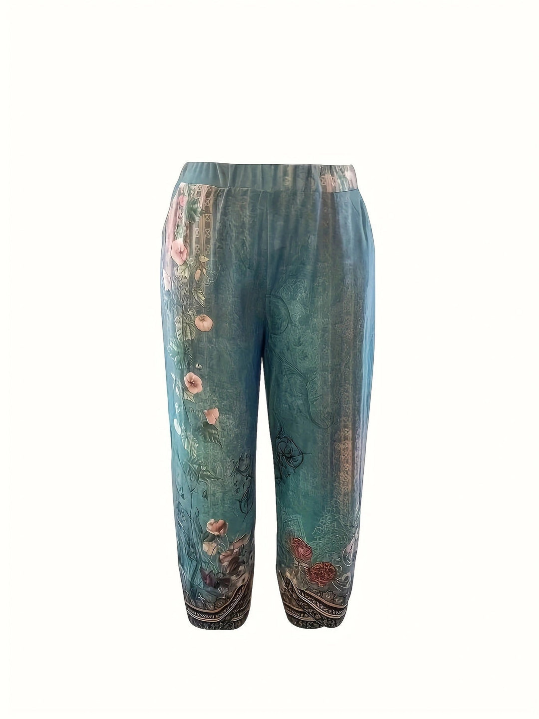 Relaxed Fit Women's Floral Print Wide Leg Pants