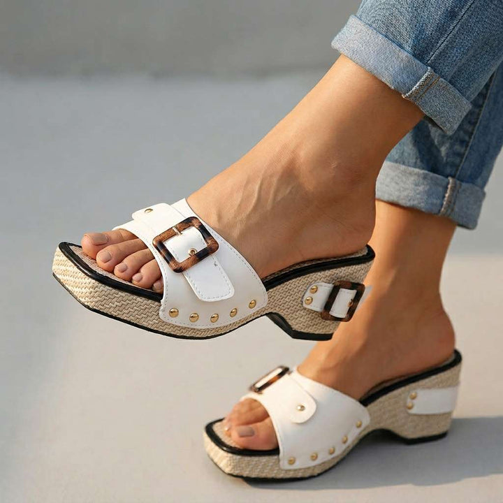 Evelina Women's Buckle Slide Sandals
