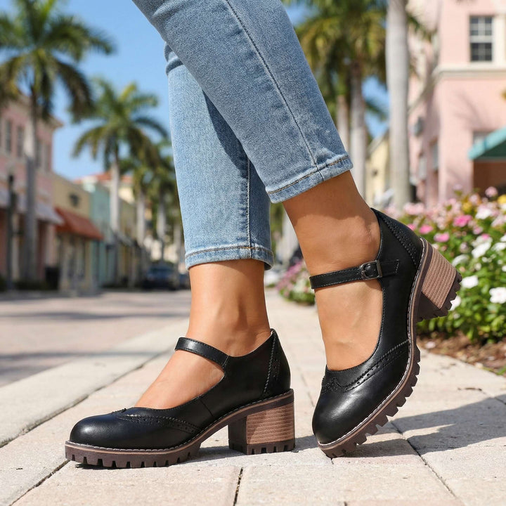 Amelia T-Strap Mary Jane Heels.