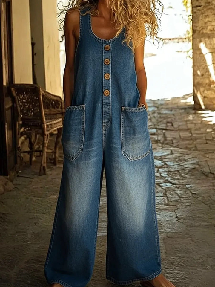 Lisa – Vintage Cotton Denim Jumpsuit